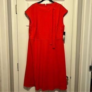 Red Cap Sleeve Flare Dress XXL